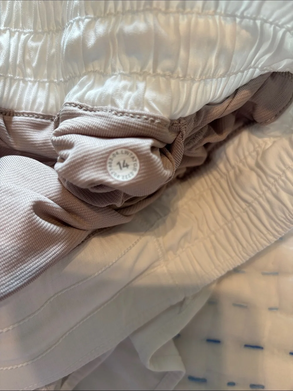 lululemon athletica White Layered Athletic Shorts with Elastic Waist